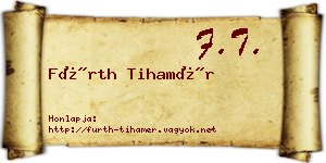 Fürth Tihamér névjegykártya