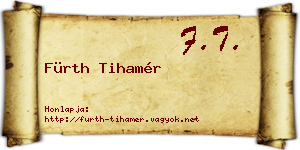 Fürth Tihamér névjegykártya